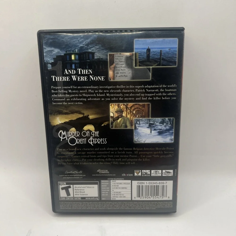 Video Game PC Agatha Christie Double Murder Mystery Pack PC Game 4 CD Set